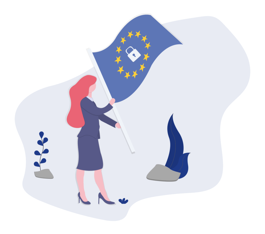 Undraw GDPR Symbolbild, blau