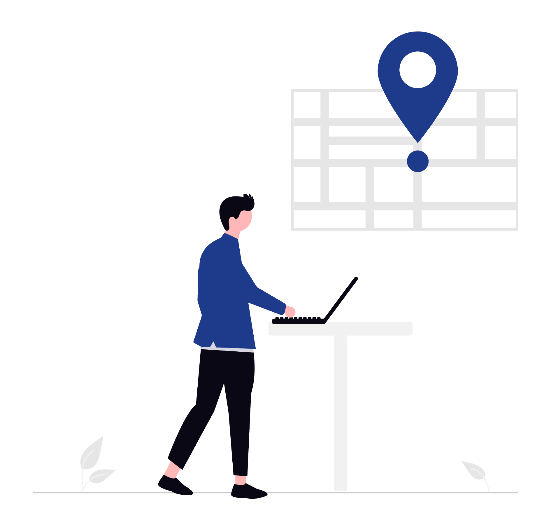Undraw Location Tracking Symbolbild, blau