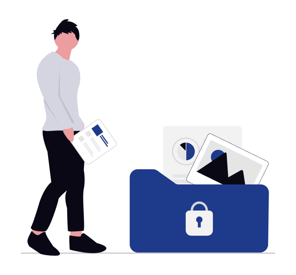 Undraw Bild, secure data blau