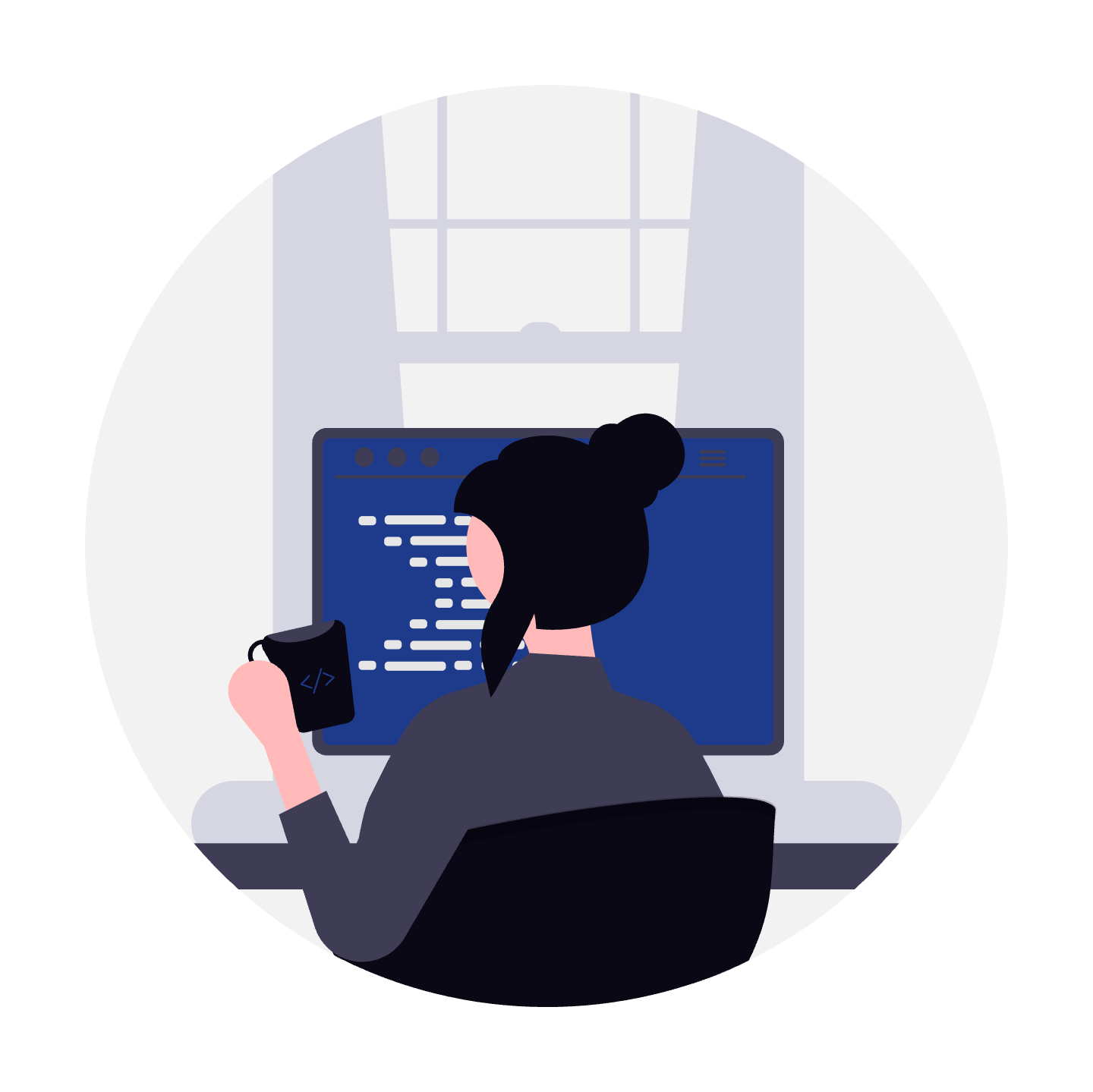 Programmierer blau