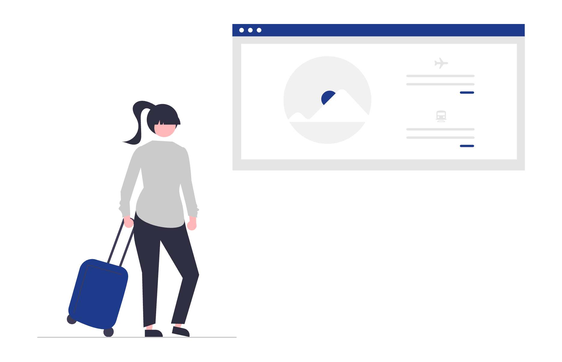 Travel Booking Symbolbild Undraw, blau